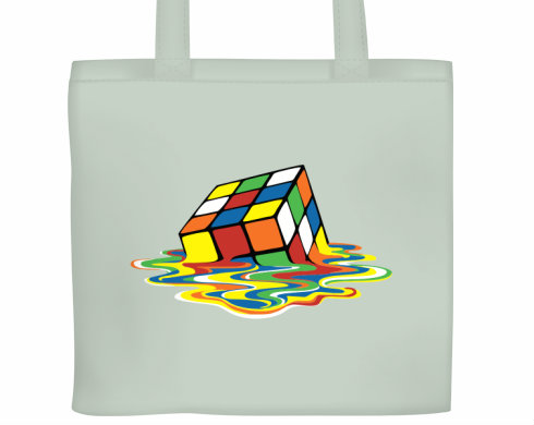 Plátěná nákupní taška Melting rubiks cube