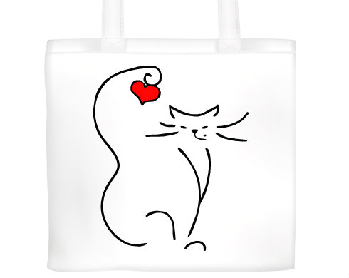 Plátěná nákupní taška Love cat