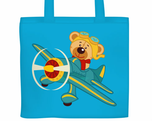 Plátěná nákupní taška Medvídek letec