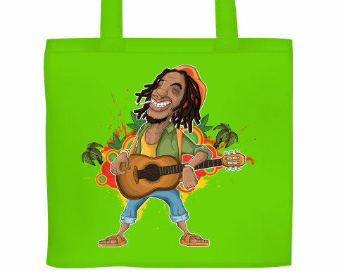 Plátěná nákupní taška Rasta music