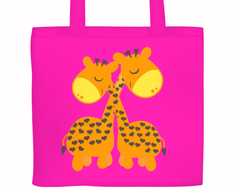 Plátěná nákupní taška Zamilované žirafy