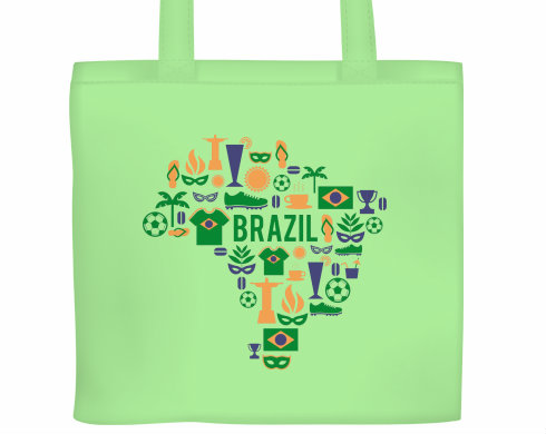 Plátěná nákupní taška Mapa Brazílie