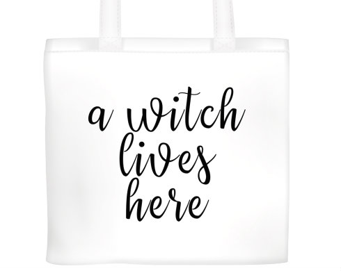 Plátěná nákupní taška a witch lives here