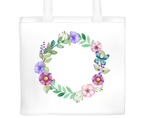 Plátěná nákupní taška Květinový rámeček