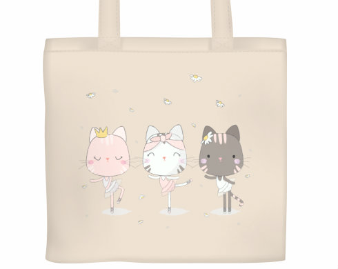 Plátěná nákupní taška Tancující kočičky