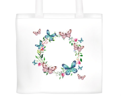 Plátěná nákupní taška Rámeček z motýlů