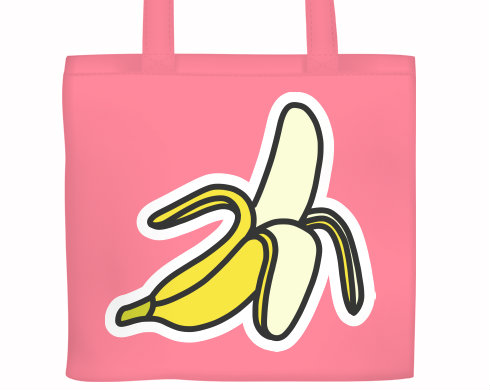 Plátěná nákupní taška Banán samolepka