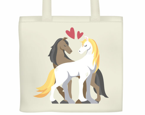 Plátěná nákupní taška Zamilovaní koně