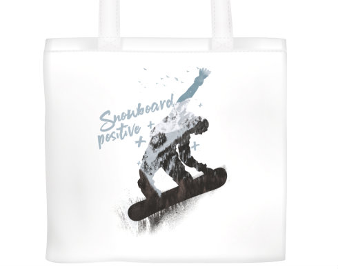 Plátěná nákupní taška Snowboard positive