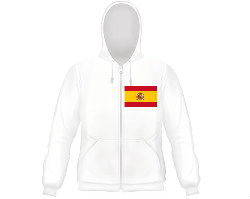 Pánská mikina na zip s kapucí Španělská vlajka