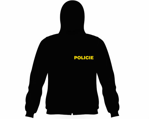 Pánská mikina na zip s kapucí Policie