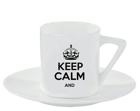Espresso hrnek s podšálkem 100ml Keep calm