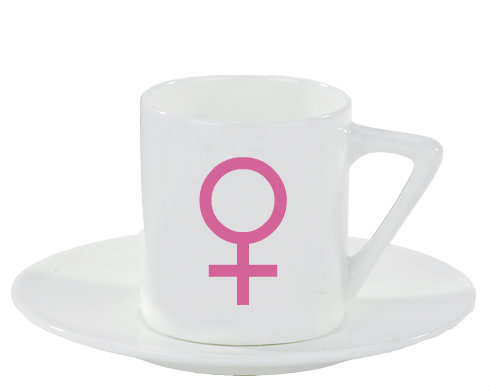 Espresso hrnek s podšálkem 100ml Žena pohlaví symbol