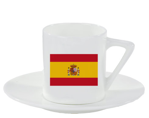 Espresso hrnek s podšálkem 100ml Španělská vlajka