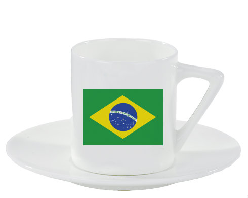Espresso hrnek s podšálkem 100ml Brazilská vlajka
