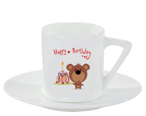 Espresso hrnek s podšálkem 100ml Happy Birthday Bear