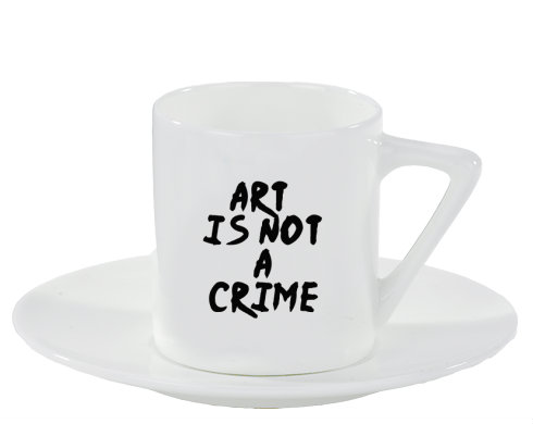 Espresso hrnek s podšálkem 100ml Art is not a crime