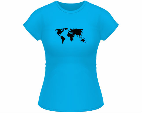 Dámské tričko Classic Mapa světa
