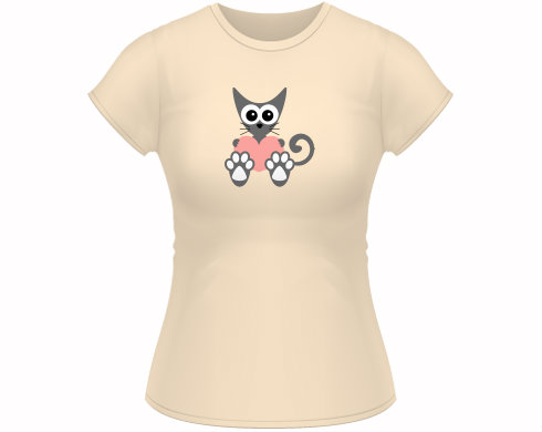 Dámské tričko Classic Kočka a srdce