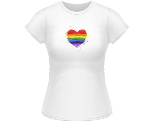 Dámské tričko Classic Rainbow heart
