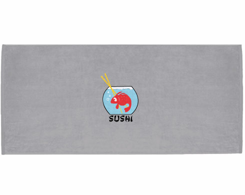 Celopotištěný sportovní ručník Sushi
