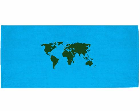 Celopotištěný sportovní ručník Mapa světa