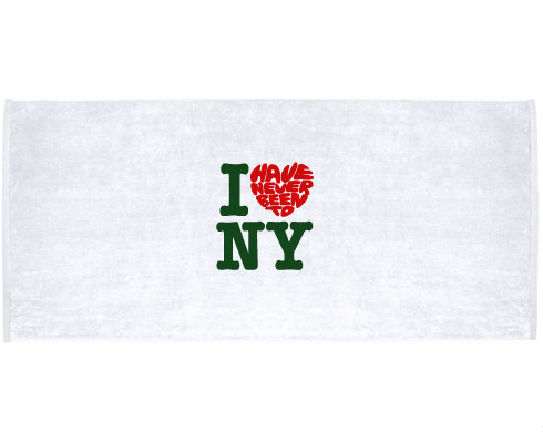 Celopotištěný sportovní ručník Never been to NY
