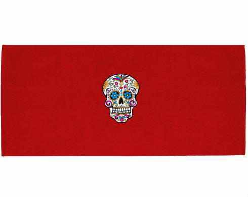 Celopotištěný sportovní ručník Mexická lebka