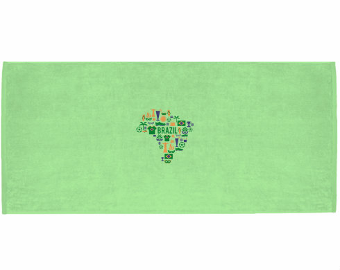 Celopotištěný sportovní ručník Mapa Brazílie