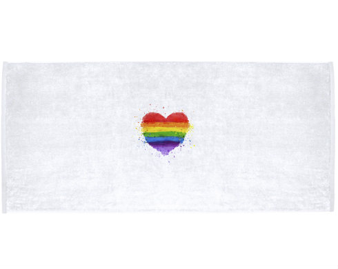 Celopotištěný sportovní ručník Rainbow heart