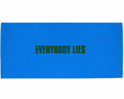 Celopotištěný sportovní ručník Everybody lies