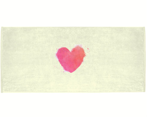 Celopotištěný sportovní ručník watercolor heart