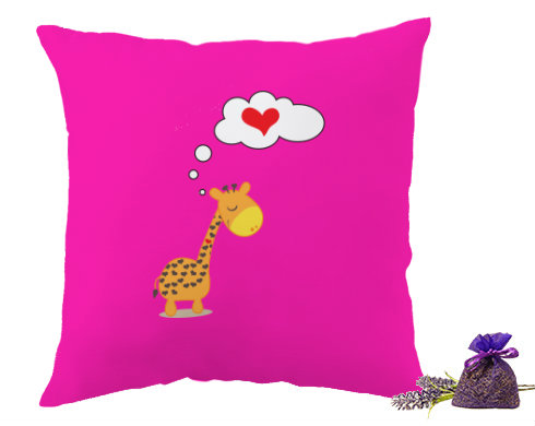 Levandulový polštář Zamilovaná žirafa