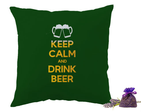 Levandulový polštář Keep calm and drink beer