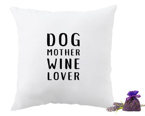 Levandulový polštář Dog mother wine lover