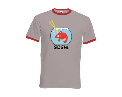 Pánské tričko s kontrastními lemy Sushi