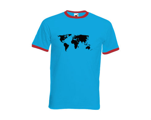 Pánské tričko s kontrastními lemy Mapa světa
