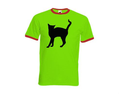 Pánské tričko s kontrastními lemy Kočka - Líza