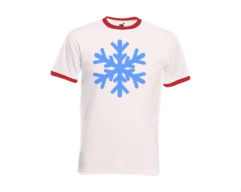Pánské tričko s kontrastními lemy Sněhová vločka