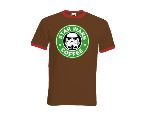 Pánské tričko s kontrastními lemy Starwars coffee