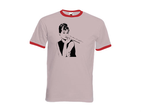 Pánské tričko s kontrastními lemy Audrey Hepburn