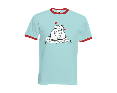 Pánské tričko s kontrastními lemy Love bears