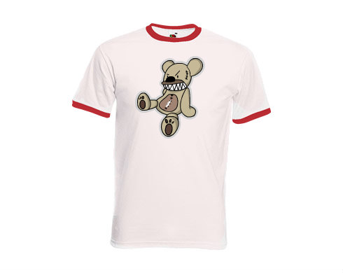 Pánské tričko s kontrastními lemy Angry teddy