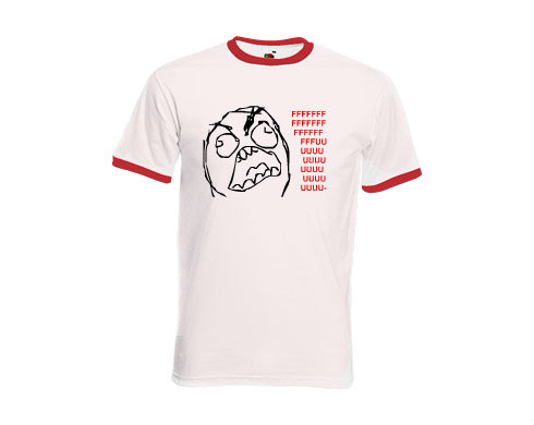 Pánské tričko s kontrastními lemy MEME Rage guy