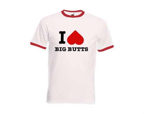 Pánské tričko s kontrastními lemy I LOVE BIG BUTTS