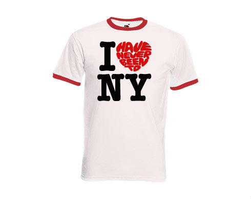 Pánské tričko s kontrastními lemy Never been to NY