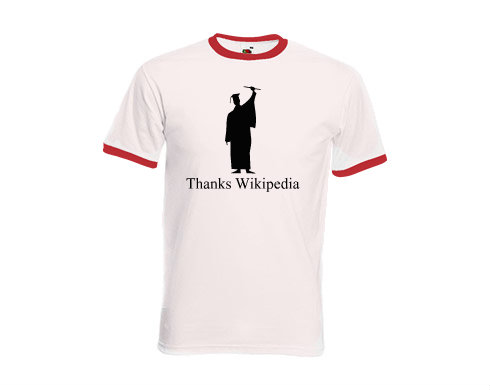 Pánské tričko s kontrastními lemy Thanks wikipedia