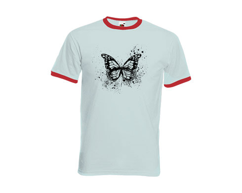 Pánské tričko s kontrastními lemy Motýl grunge