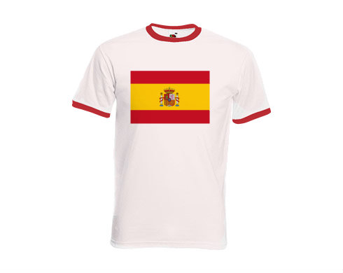 Pánské tričko s kontrastními lemy Španělská vlajka