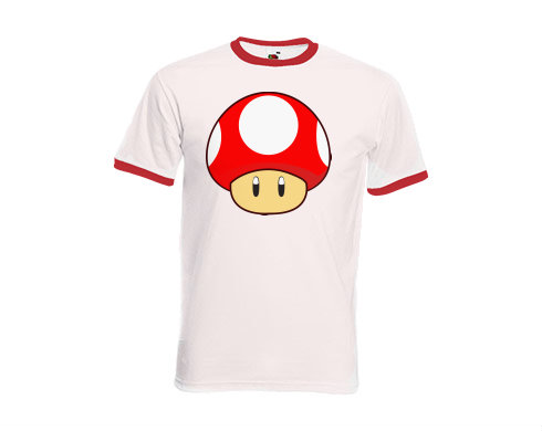 Pánské tričko s kontrastními lemy Mario Mushroom